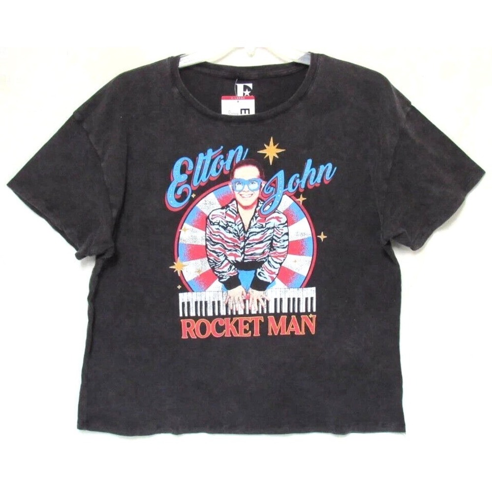 Elton John Size XS Black "Rocket Man" Band T-Shirt "Official Merchandise NWT